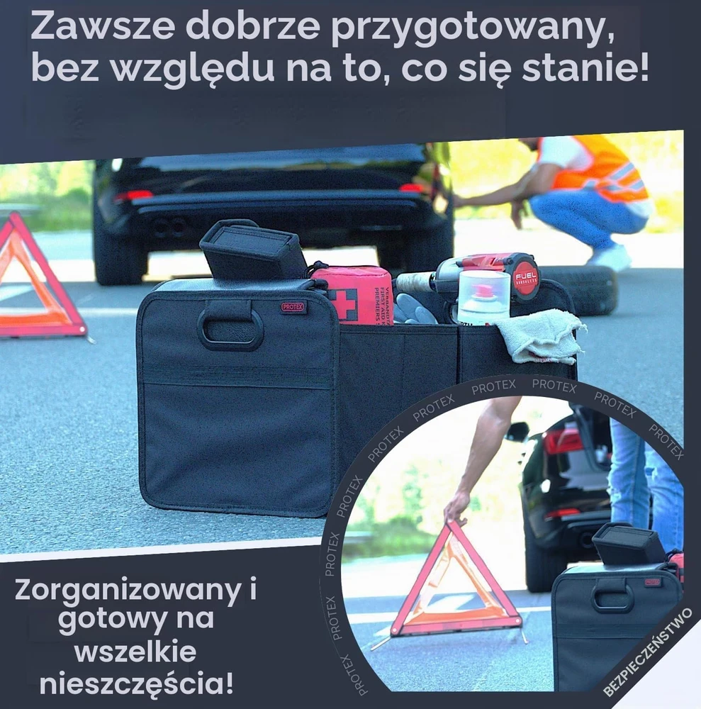 PROTEX automobilio bagažinės organizatorius, sulankstomas, 35 l, 52 × 32 × 23 cm, KTGR