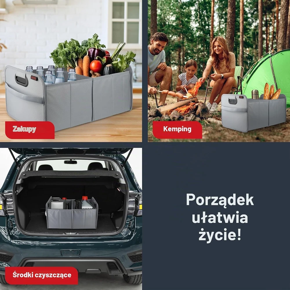 PROTEX automobilio bagažinės organizatorius, sulankstomas, 35 l, 52 × 32 × 23 cm, KTGR