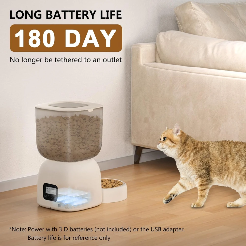 PUPPY KITTY automatinis 3 l kačių arba mažų šunų pašaro dozatorius su balso funkcija ir 2 l fontanu F14-L+W7