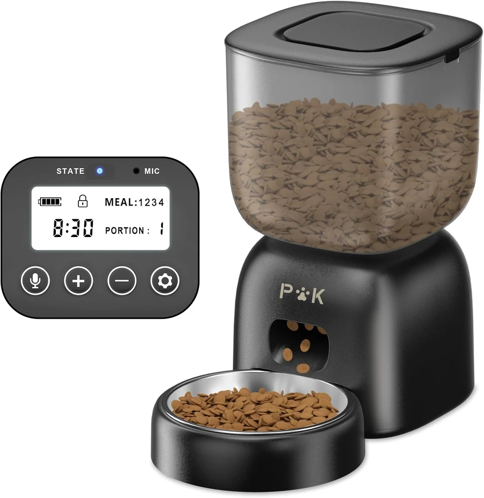 PUPPY KITTY automatinis kačių ėdalo dozatorius, 3 l talpa, ilga baterijos veikimo trukmė, F14-L