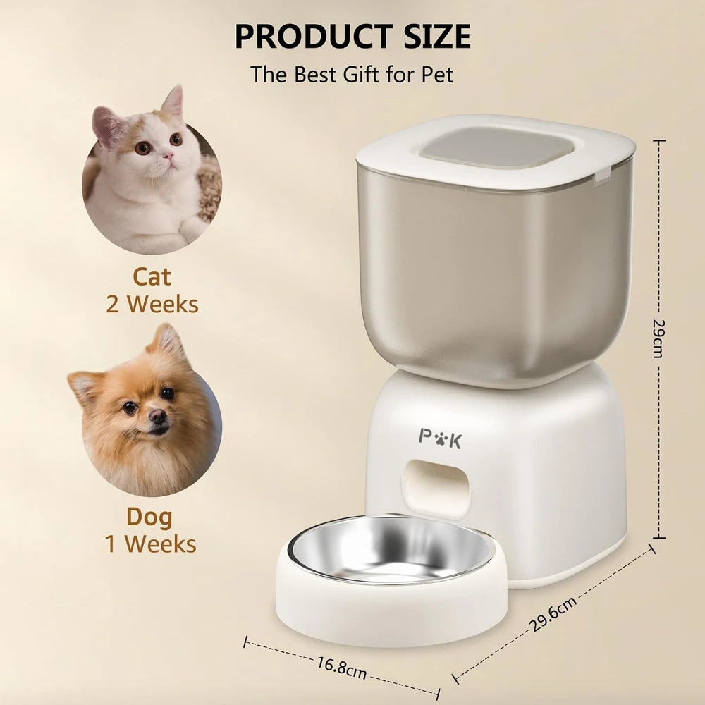PUPPY KITTY automatinis kačių maisto dozatorius, 3 l talpa, balsinis pranešimas, ilga baterijos veikimo trukmė, F14-L