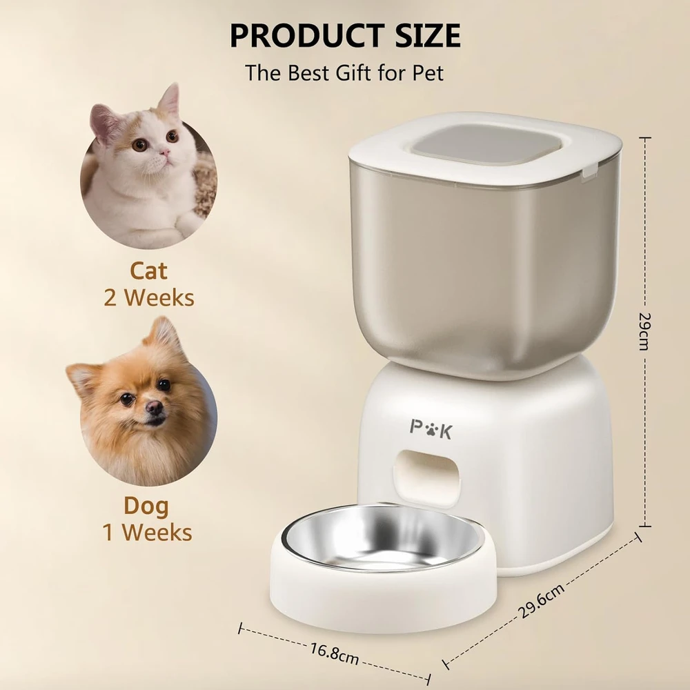 PUPPY KITTY automatinis kačių maisto dozatorius, 3 l talpa, balsinis pranešimas, ilga baterijos veikimo trukmė, F14-L