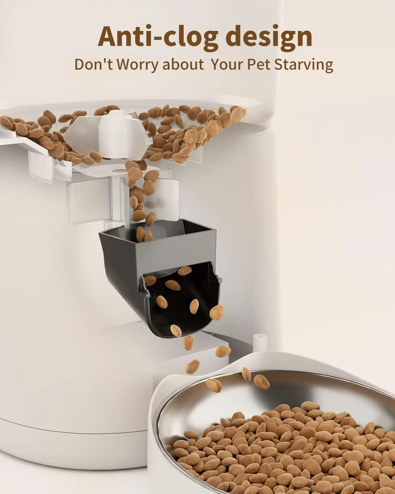 PUPPY KITTY automatinis šėrytuvas katėms ir šunims, Wi-Fi, nerūdijančio plieno dubuo, 4 l talpa, DU35L-WT
