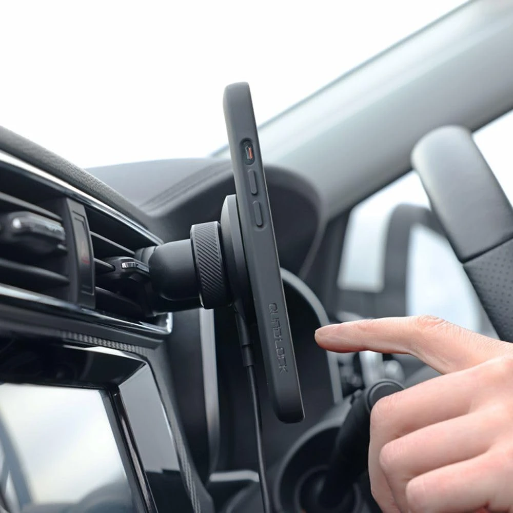 Quad Lock automobilinis telefono laikiklis ventiliacijos grotelėms, aliuminis, QLM-VNT