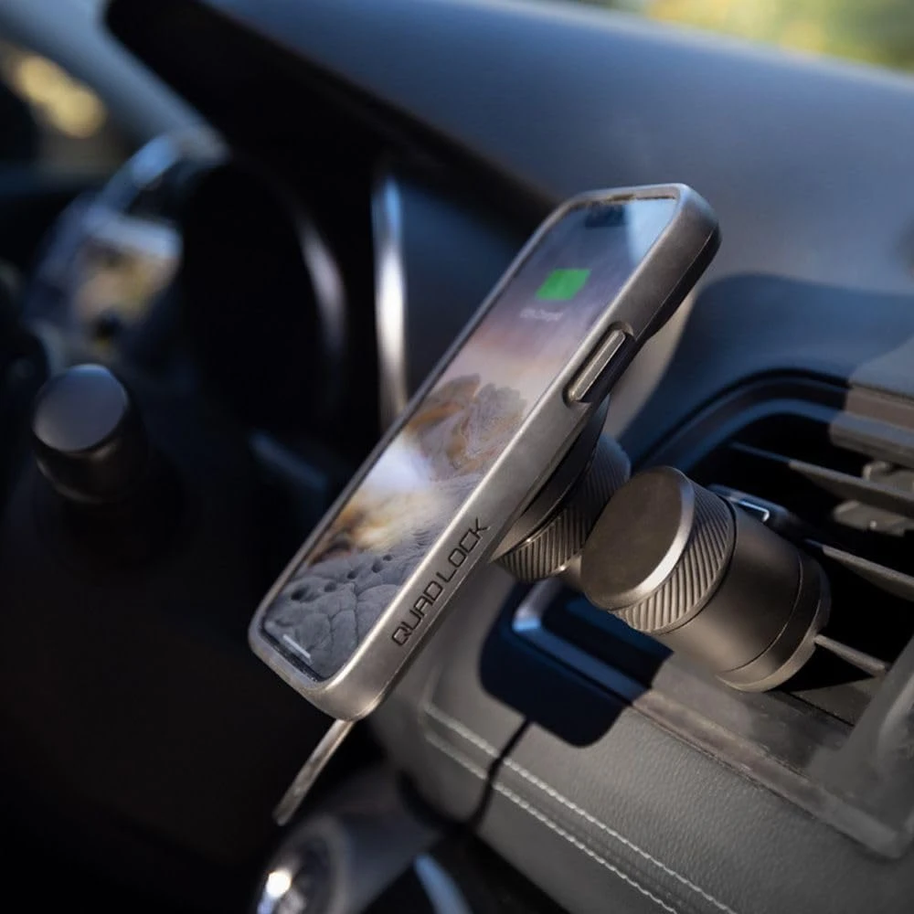 Quad Lock automobilinis telefono laikiklis ventiliacijos grotelėms, aliuminis, QLM-VNT