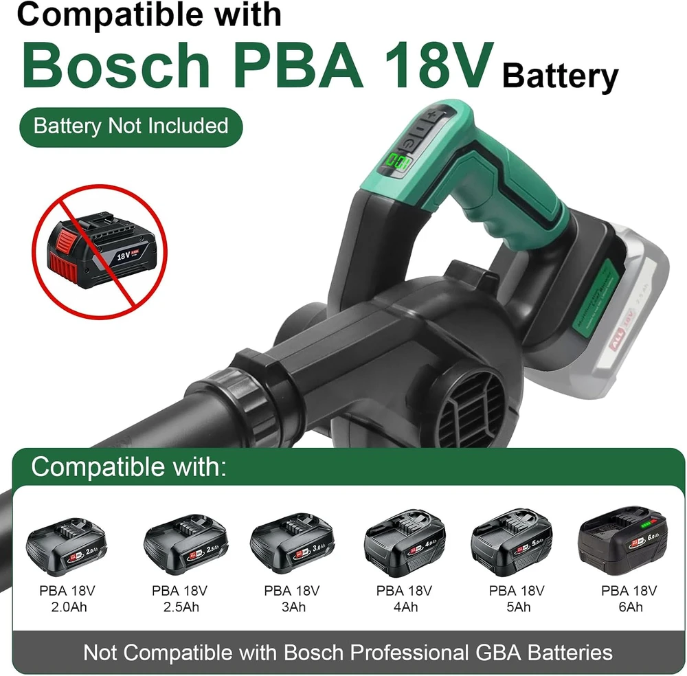 QUPERR akumuliatorinis lapų pūstuvas 18 V, 3,5 m³/min, su LCD ekranu, DW101