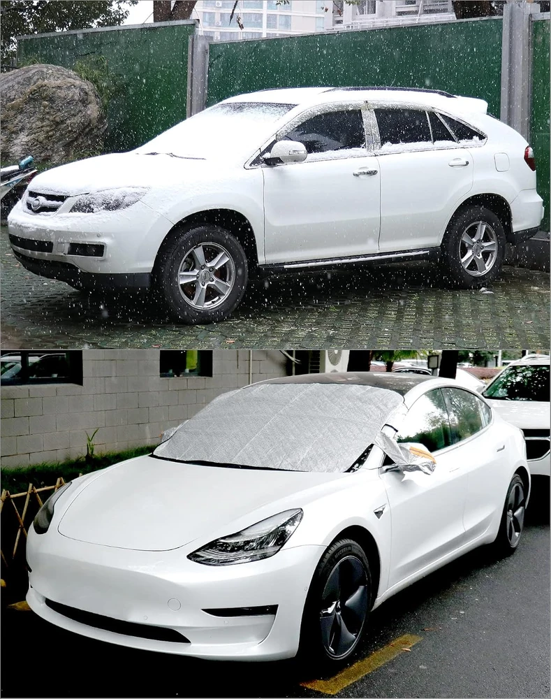 QWORK magnetinis automobilio priekinio stiklo uždangalas, 143 × 110 cm, WD9356