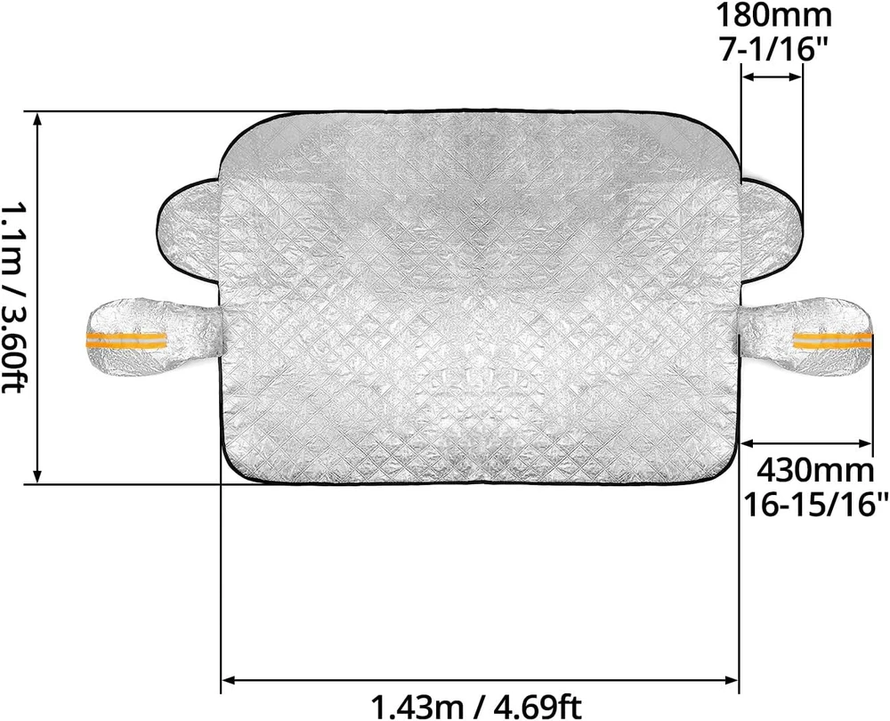 QWORK magnetinis automobilio priekinio stiklo uždangalas, 143 × 110 cm, WD9356