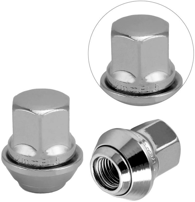 QWORK ratų veržlės M12 x 1.5, 34 mm, chromuotos, 20 vnt., WD41895