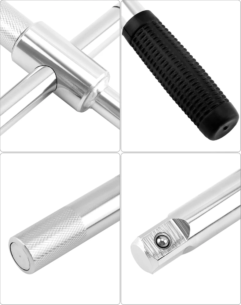 QWORK teleskopinis ratų veržlių raktas su galvutėmis 17/19 ir 21/23 mm, 60 cm WD40009