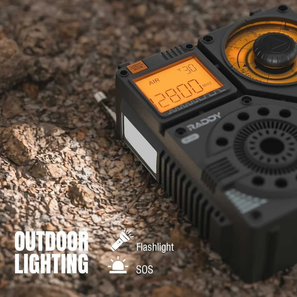 Raddy nešiojamas trumpųjų bangų radijas FM/AM/VHF/SW/AIR, Bluetooth, TF kortelė, RF320