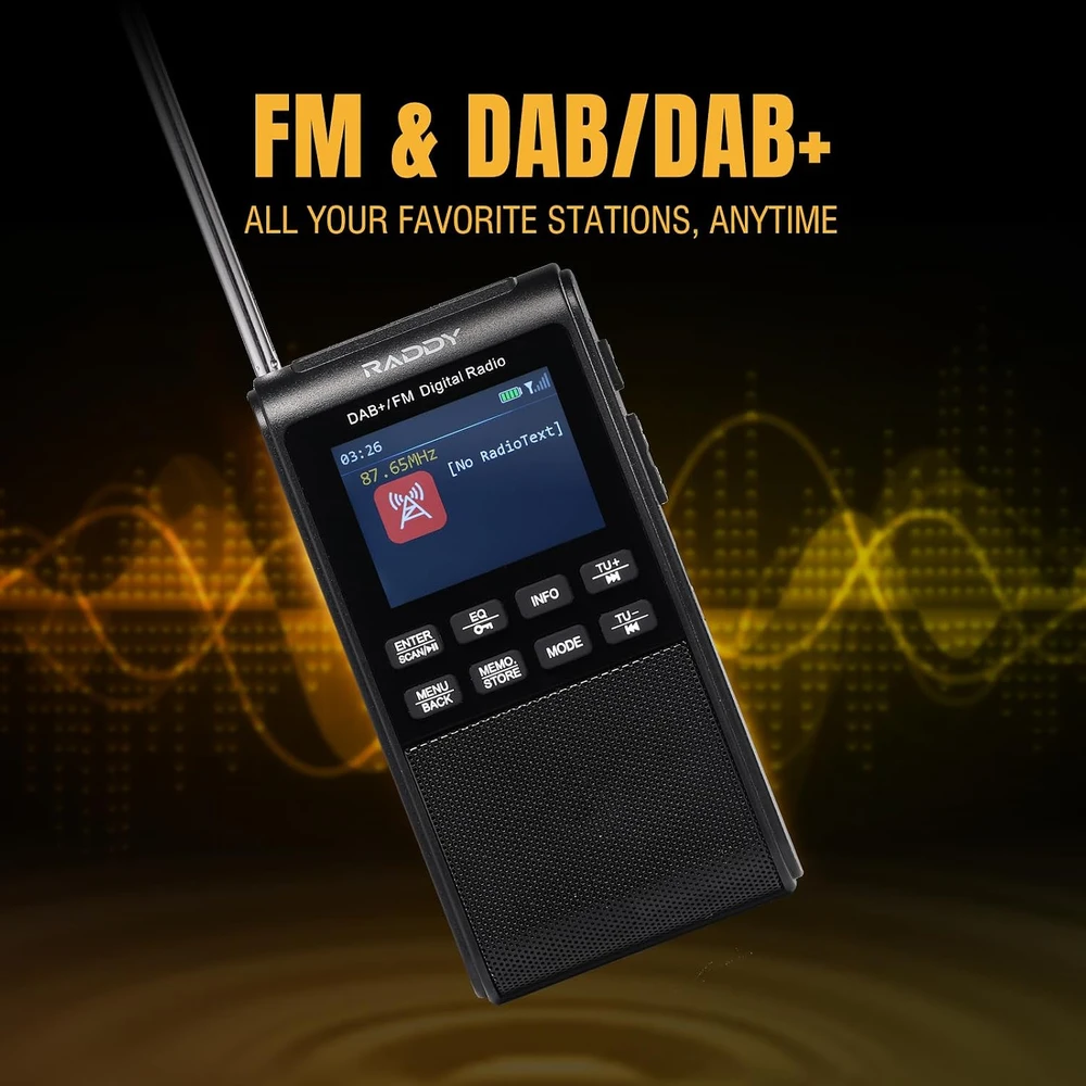 Raddy nešiojamasis DAB/DAB+ ir FM radijas, 5 W, RD939