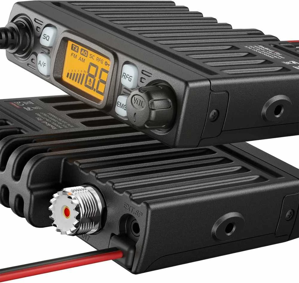 Radioddity CB radijo stotelė, 40 kanalų, AM/FM, 4 W, VOX, kompaktiška, CB-27 PRO (su FM)