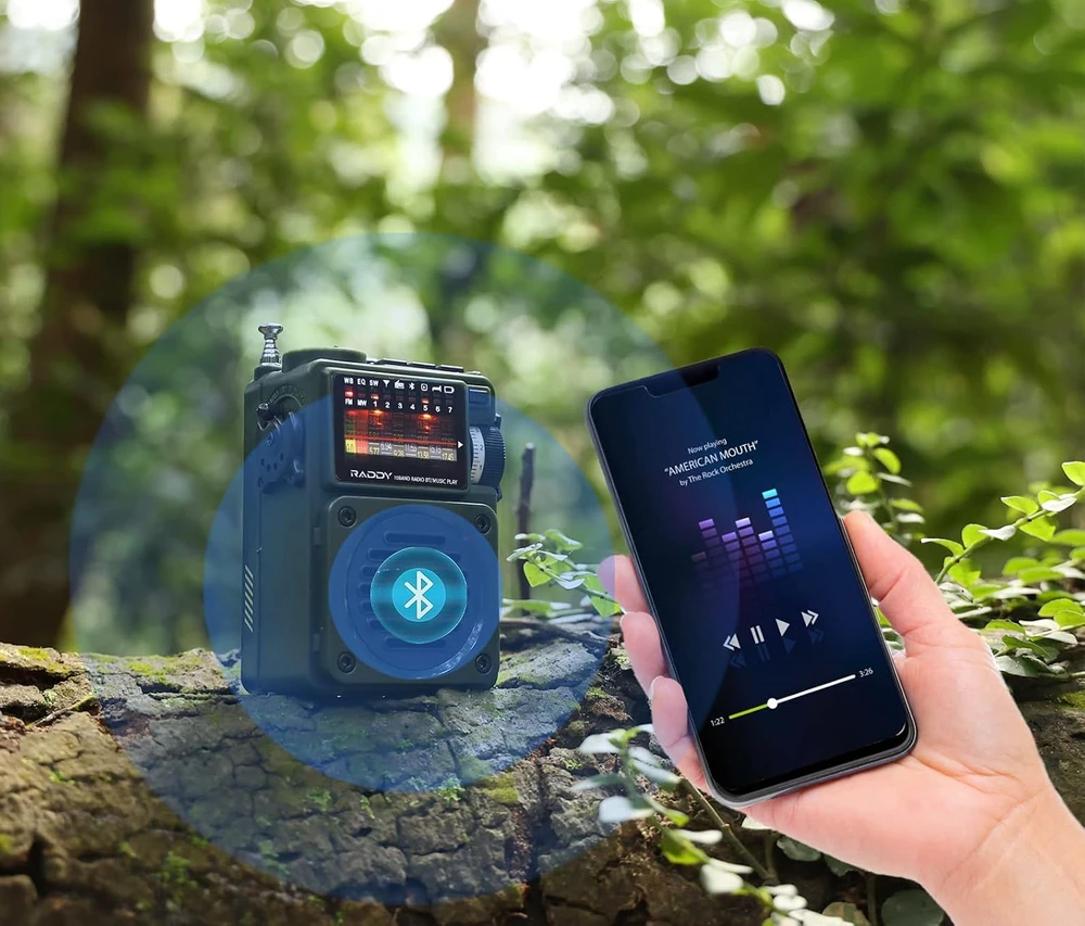 Radioddity nešiojamasis daugiajuostis radijo imtuvas AM/FM/SW su Bluetooth RF750
