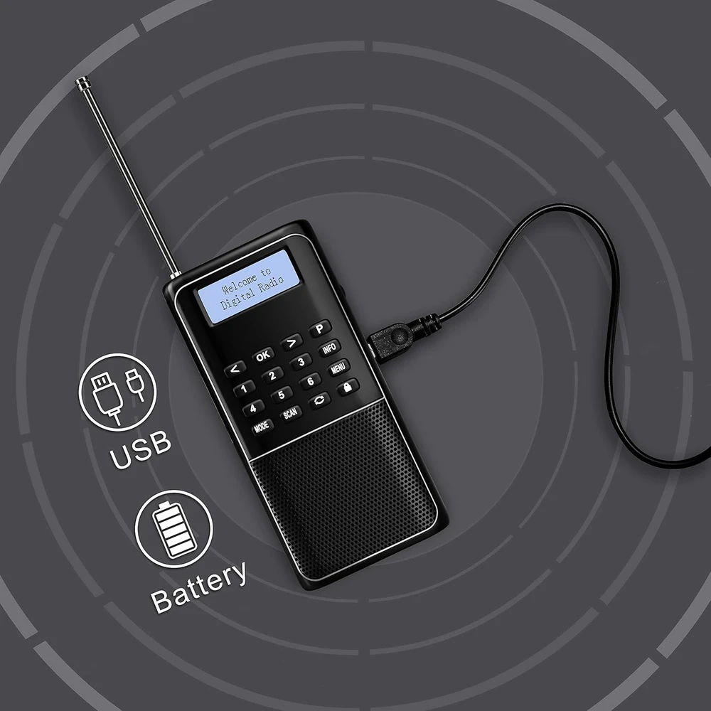Radioddity nešiojamasis skaitmeninis radijas, DAB/DAB+, FM, RD23