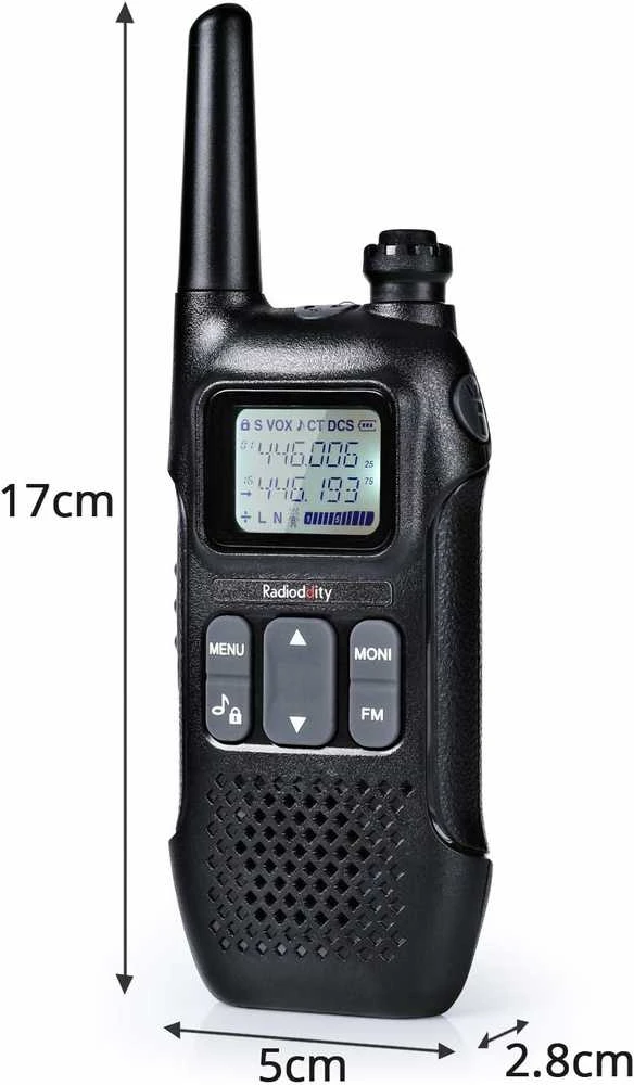Radioddity radijo stotelės rinkinys su LCD ekranu, PMR446, 16 kanalų, iki 4 km, PR-T1