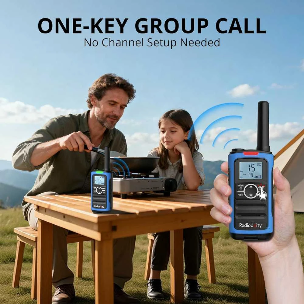 Radioddity vaikų racija PMR446 16 kanalų su VOX, žibintuvėliu, 2000 mAh baterija, USB-C, PR-T8