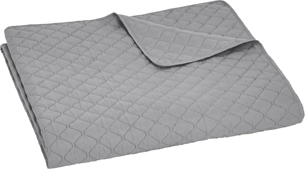 Amazon Basics lovos užtiesalas, pilkas, 220 × 240 cm, mikrofibra, deimantų raštas, TEX-180455
