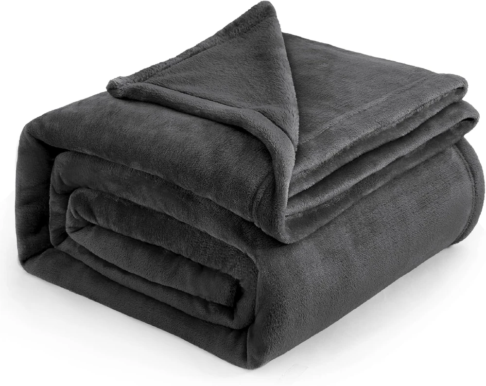 Bedsure flanelinis pledas, mikrofibra, tamsiai pilkas, 230x270 cm, šiltas XXL sofa/lova