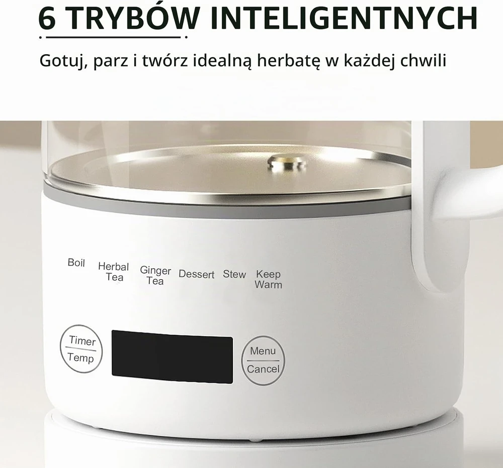 Rauwseul elektrinis stiklinis virdulys 0,6 l, 500 W su temperatūros reguliavimu LG-A600