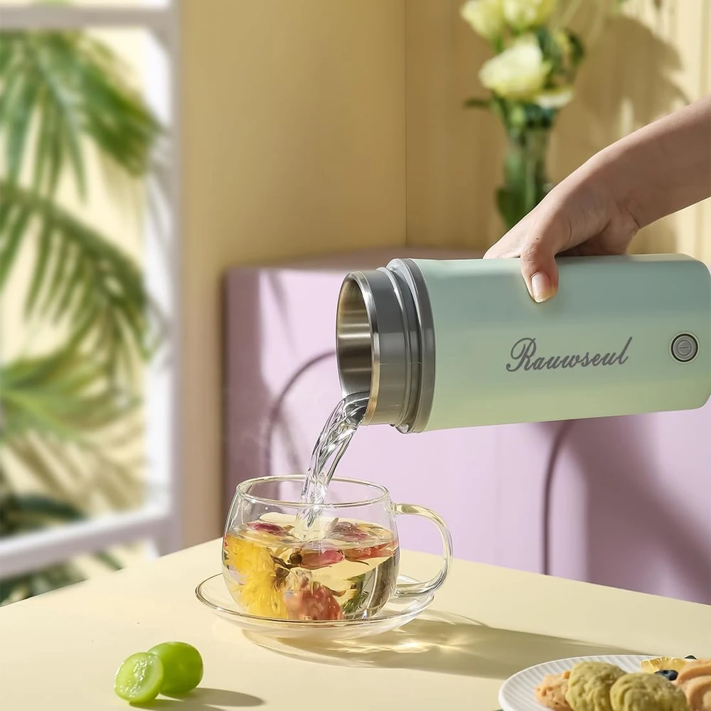 Rauwseul kelioninis elektrinis virdulys 500 ml, 300 W, 220 V, žalias