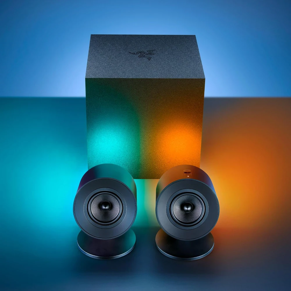 Kompiuterio kolonėlės Razer | Žaidimų garsiakalbiai su laidiniu žemųjų dažnių garsiakalbiu | Nommo V2 - 2.1 | Bluetooth | Juodas