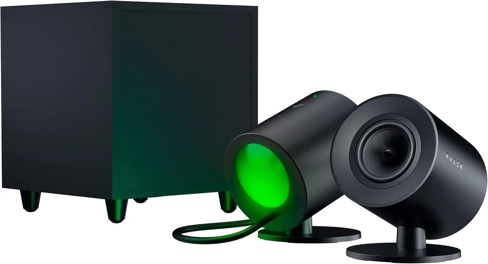 Kompiuterio kolonėlės Razer | Žaidimų garsiakalbiai su laidiniu žemųjų dažnių garsiakalbiu | Nommo V2 - 2.1 | Bluetooth | Juodas