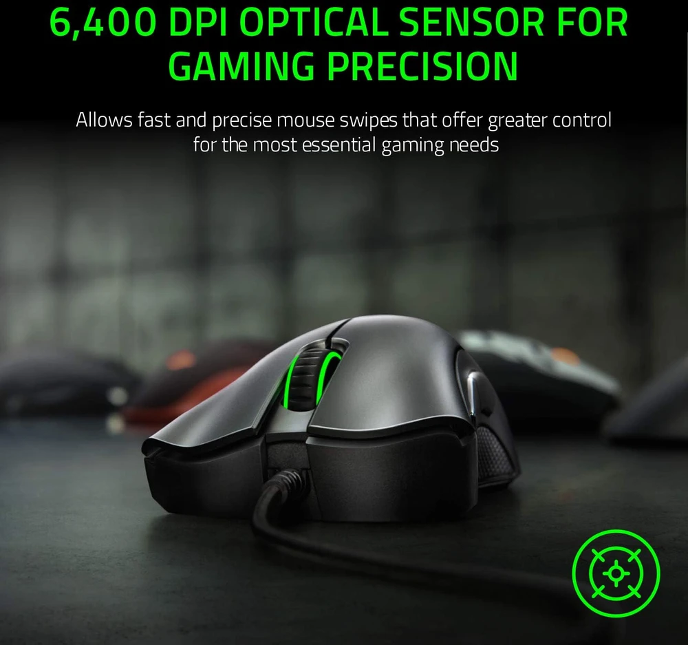 Pelė RAZER DeathAdder Essential RZ01-02540100-R3C1 (Optinė, 6400 DPI, juodos spalvos)