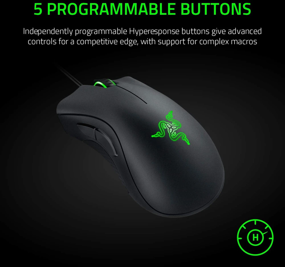 Pelė RAZER DeathAdder Essential RZ01-02540100-R3C1 (Optinė, 6400 DPI, juodos spalvos)