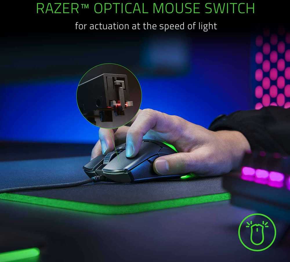 Razer Pelė žaidimams Viper Mini Optinė, RGB LED light, su laidu