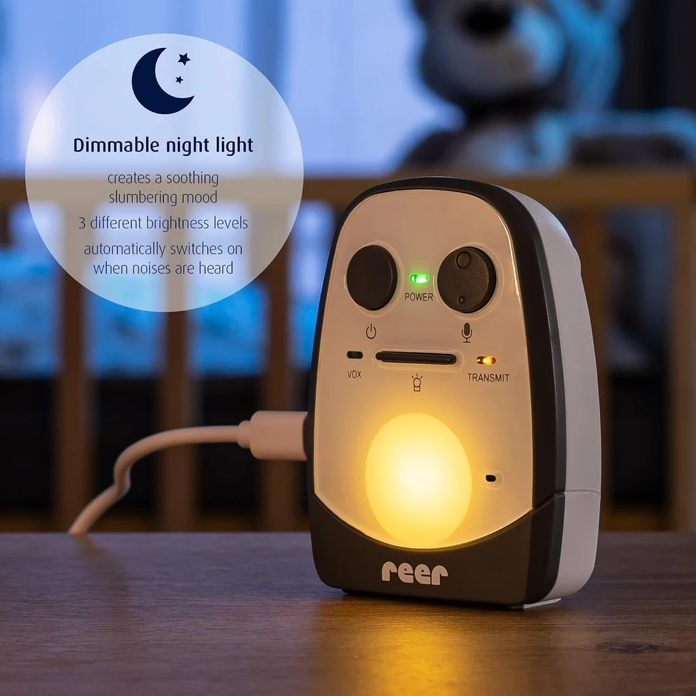 Reer elektroninė auklė Cosmo su naktine lempute, 600 m veikimo nuotoliu ir interkomu 50150