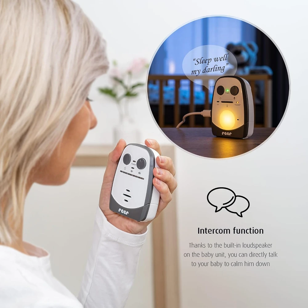 Reer elektroninė auklė Cosmo su naktine lempute, 600 m veikimo nuotoliu ir interkomu 50150