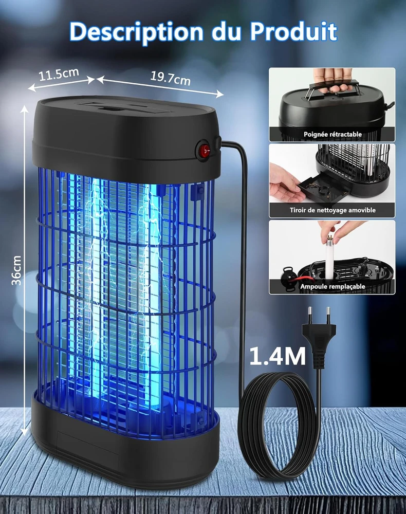 Regevo elektrinė vabzdžių gaudyklė 18 W su 365 nm UV šviesa, iki 80 m², 816BE2601