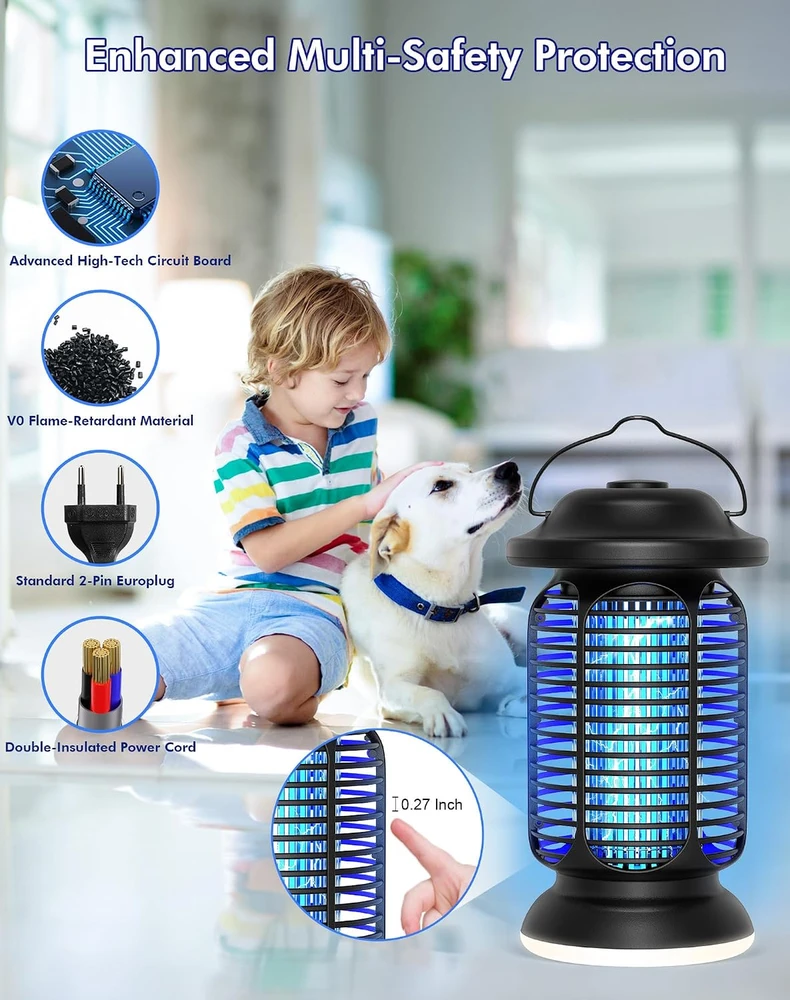 Regevo elektrinė vabzdžių gaudyklė su UV ir LED lempa, 20 W, 4000 V, IPX4, 26JN08