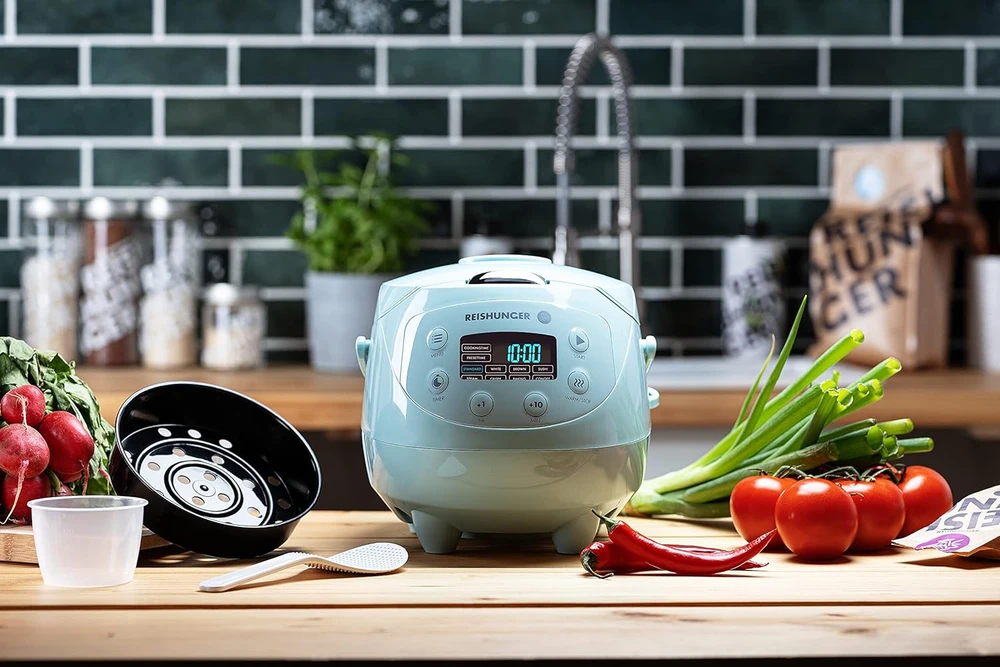 Reishunger mini ryžių viryklė ir garintuvas 0,6 l, 350 W, 8 programos, 542-MDRK-M
