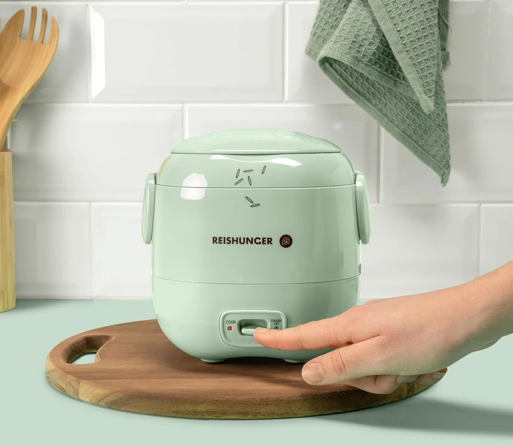 Reishunger mini ryžių viryklė, keramikinė danga, 0,3 l talpos, 120 W, žalia, 533-MRK-GRÜN