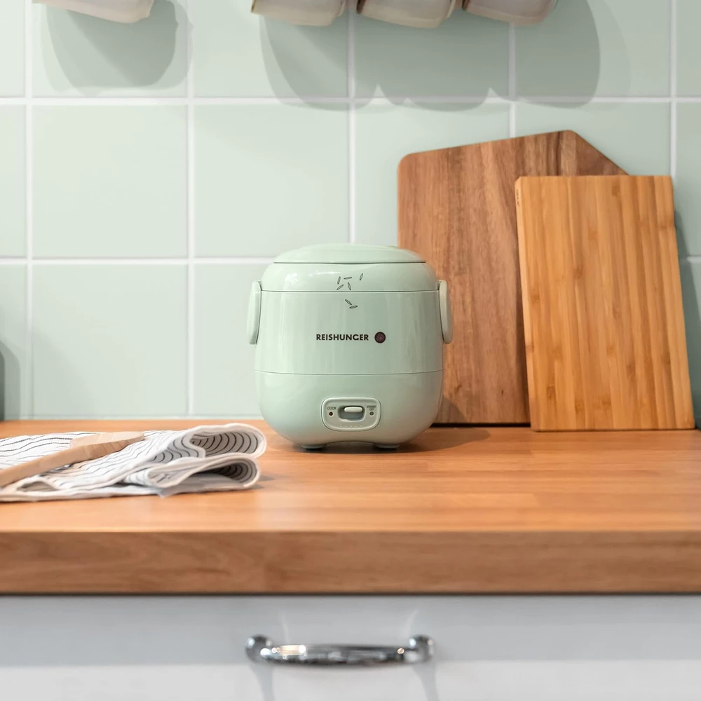 Reishunger mini ryžių viryklė, keramikinė danga, 0,3 l talpos, 120 W, žalia, 533-MRK-GRÜN