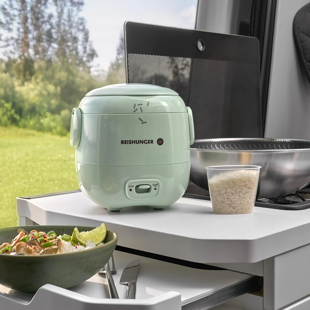 Reishunger mini ryžių viryklė, keramikinė danga, 0,3 l talpos, 120 W, žalia, 533-MRK-GRÜN