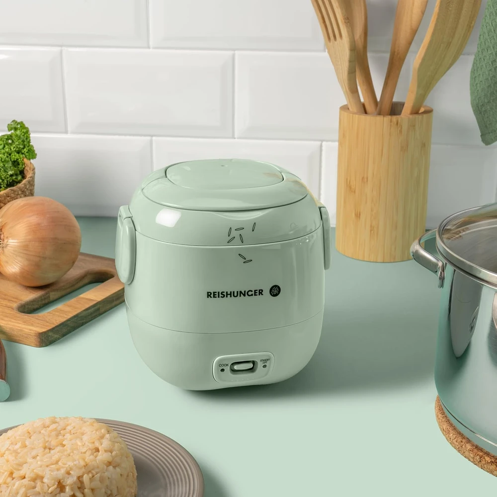 Reishunger mini ryžių viryklė, keramikinė danga, 0,3 l talpos, 120 W, žalia, 533-MRK-GRÜN