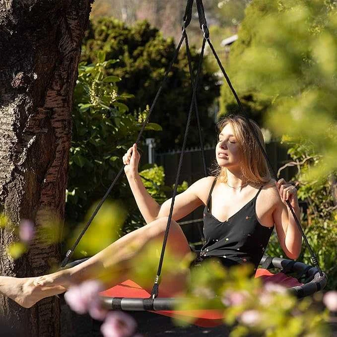 Relaxdays Apvalios pakabinamos sūpynės, geltonos