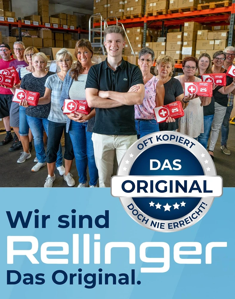 RELLINGER automobilinė pirmosios pagalbos vaistinėlė DIN 13164, 46 vnt., RELL-EHSA001