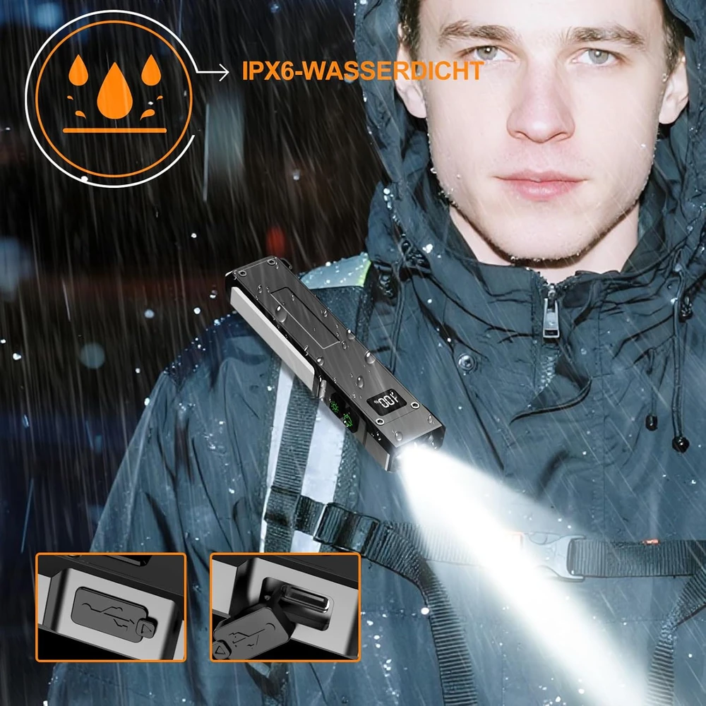 Relybo LED žibintuvėlis su UV 395 nm, 9 režimai, įkraunamas, IPX6 atsparumas vandeniui, FP110