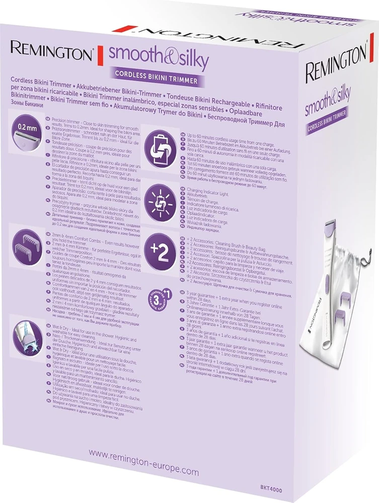 Remington BKT4000 bikinio zonos skustuvas „Wet & Dry“ Violetinė, Balta
