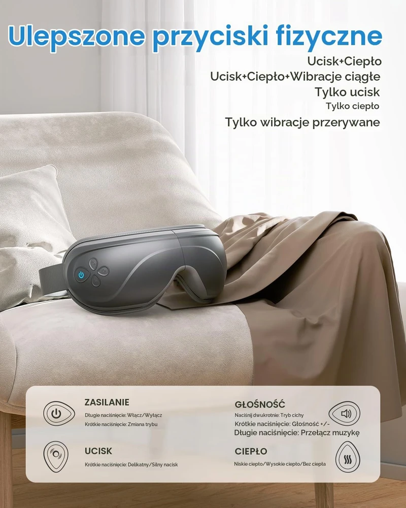 RENPHO akių masažuoklis Eyeris 2 R-G006 su šildymu, vibracija ir Bluetooth