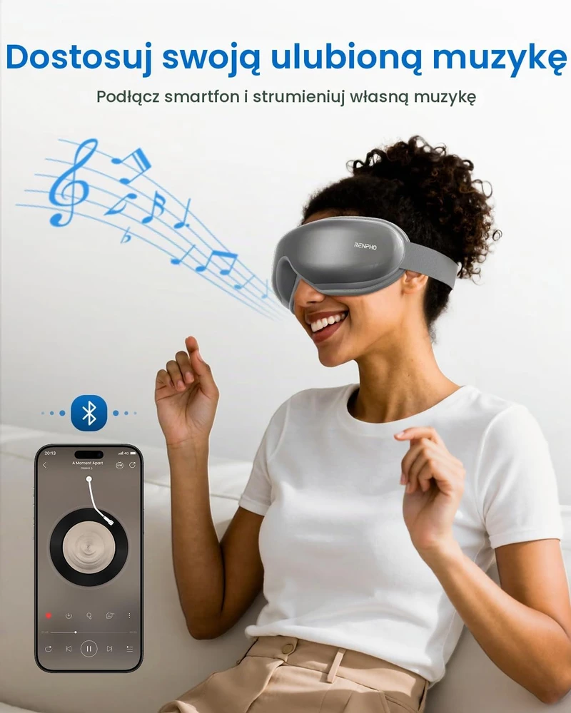 RENPHO akių masažuoklis su šildymu, oro kompresija ir Bluetooth RF-EM001
