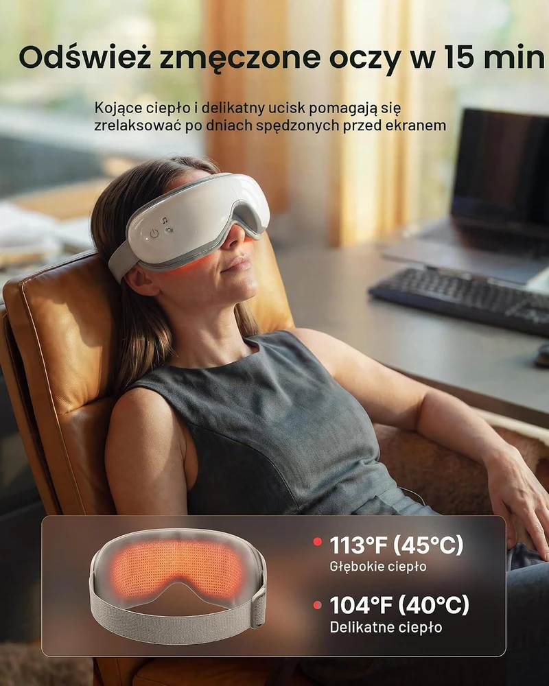 RENPHO akių masažuoklis su šildymu, oro kompresija ir Bluetooth RF-EM001
