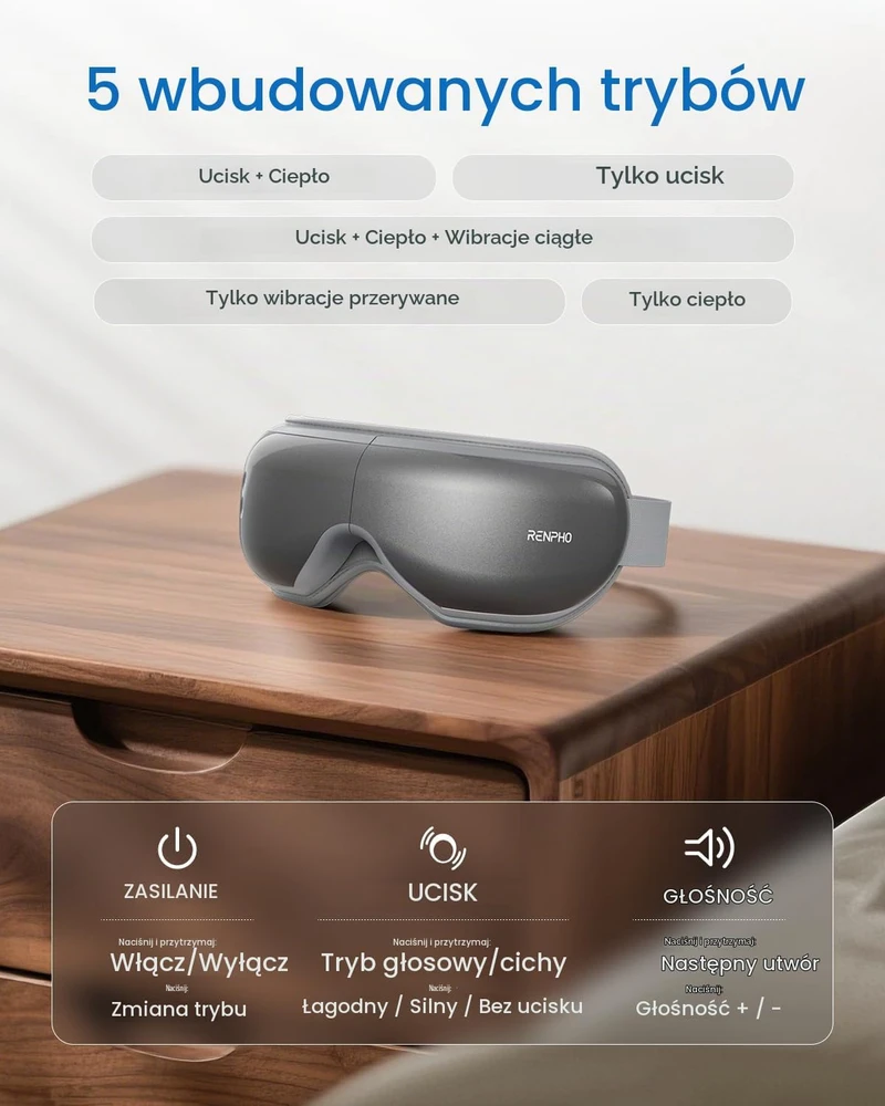 RENPHO akių masažuoklis su šildymu, oro kompresija ir Bluetooth RF-EM001