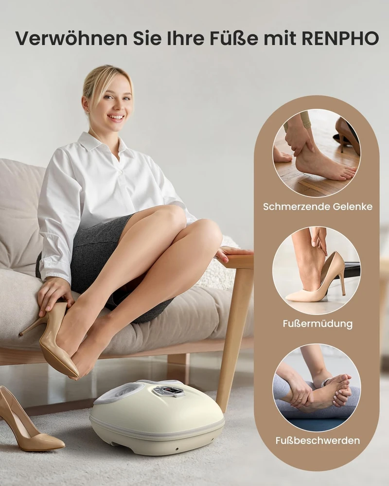 RENPHO pėdų masažuoklis Shiatsu su šildymo funkcija R-WMF02-YE
