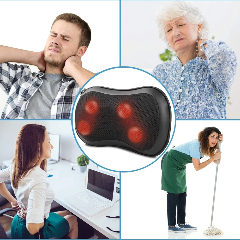 RENPHO Shiatsu masažinė pagalvė nugarai ir kaklui su šildymu, 3 greičiai RF-NM067