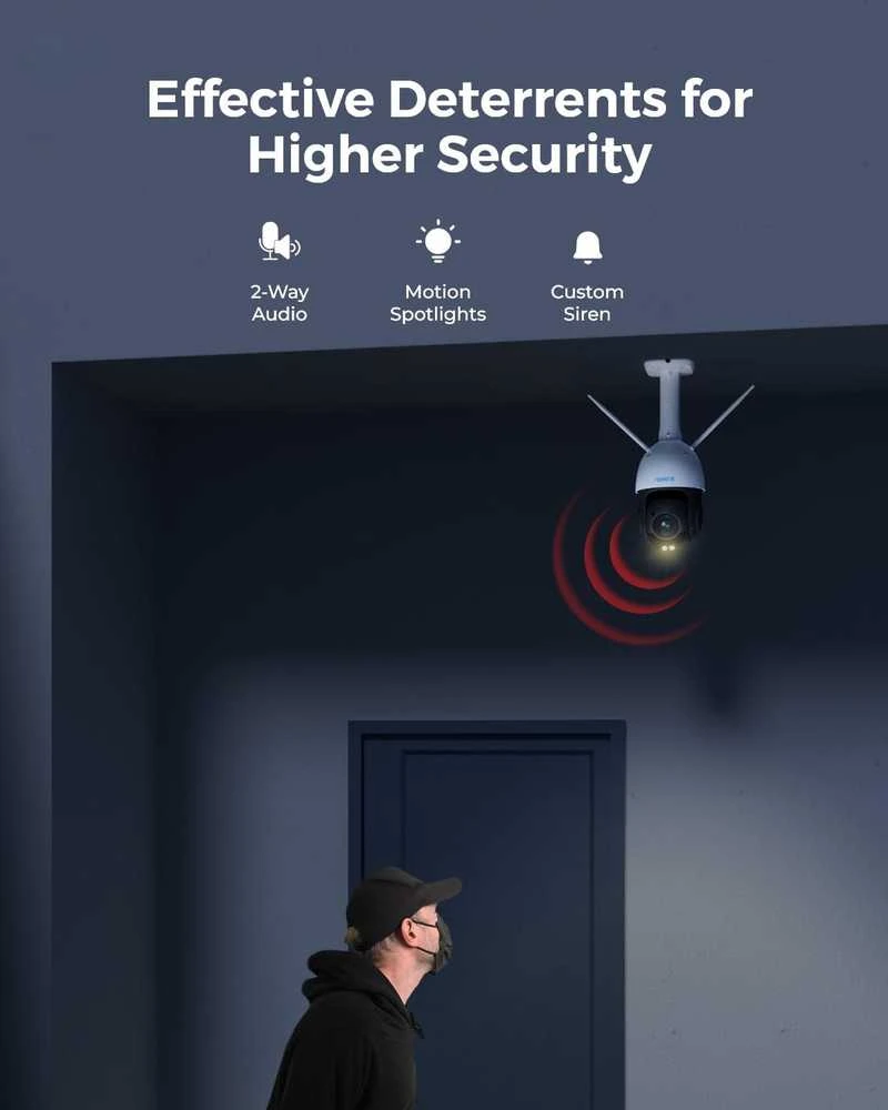 Reolink 4K Wi-Fi 6 lauko apsaugos kamera su PTZ, 5x optinis priartinimas, RLC-823S1 W